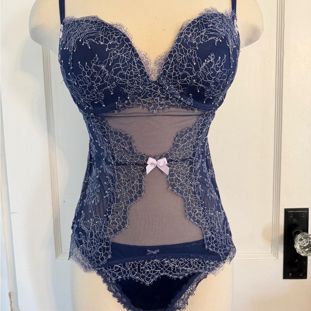 Victoria Secret Navy Lace Lingerie Set